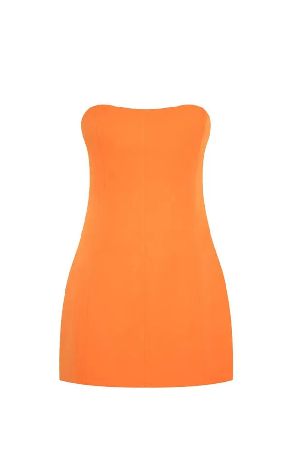 Meshki Mini Dresses Women Maci Crepe Mini Dress 8211 Tangerine Tangerine