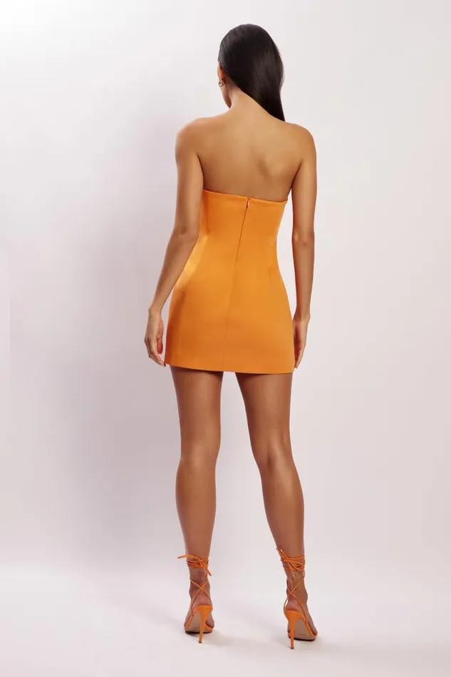 Meshki Mini Dresses Women Maci Crepe Mini Dress 8211 Tangerine Tangerine