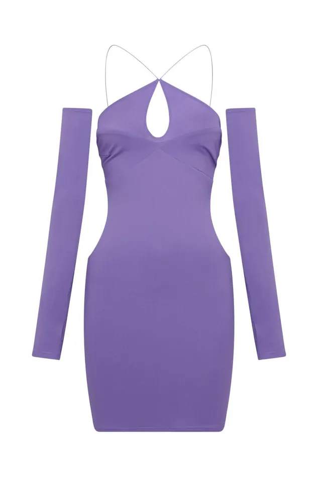 Meshki Mini Dresses Women Maddy Mini Triangle Cut Out Dress 8211 Purple Purple Meshki Mini Dresses Women Maddy Mini Triangle Cut Out Dress 8211 Purple Purple