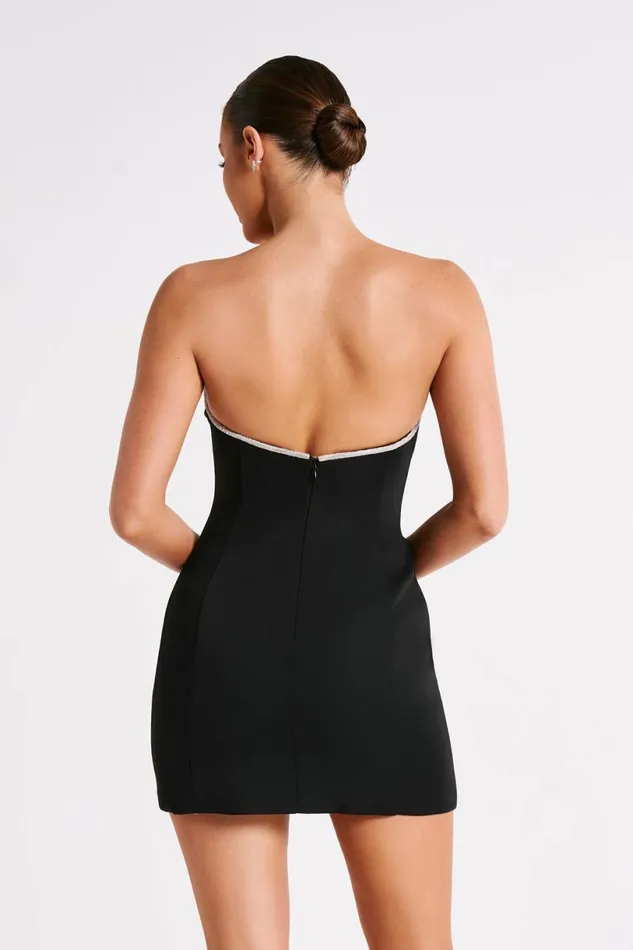 Meshki Mini Dresses Women Madi Suiting Mini Dress With Diamante Rope 8211 Black Black