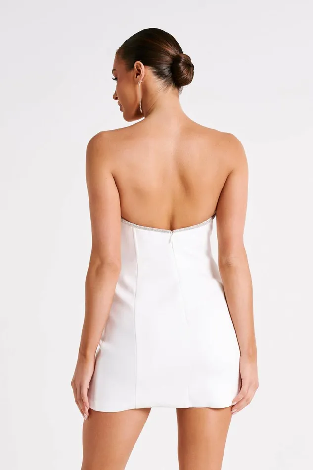 Meshki Mini Dresses Women Madi Suiting Mini Dress With Diamante Rope 8211 White White