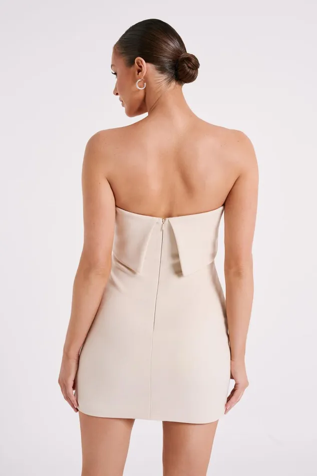 Meshki Mini Dresses Women Mariska Strapless Crepe Mini Dress 8211 Cream Cream