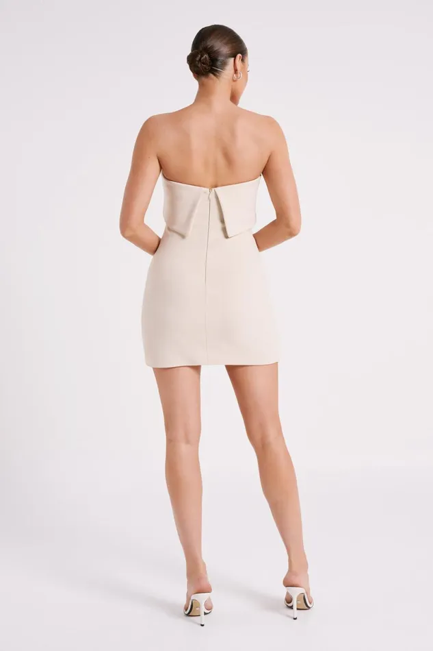 Meshki Mini Dresses Women Mariska Strapless Crepe Mini Dress 8211 Cream Cream