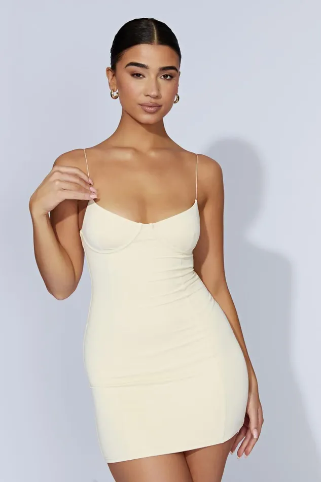 Meshki Mini Dresses Women Misty Contour Mini Dress 8211 Cream Cream
