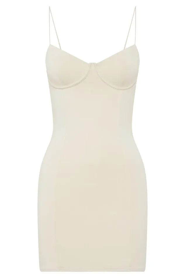 Meshki Mini Dresses Women Misty Contour Mini Dress 8211 Cream Cream Meshki Mini Dresses Women Misty Contour Mini Dress 8211 Cream Cream