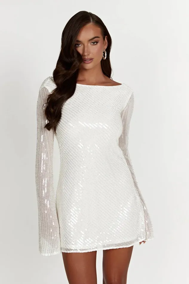 Meshki Mini Dresses Women Nala Sequin Mini Dress 8211 White White
