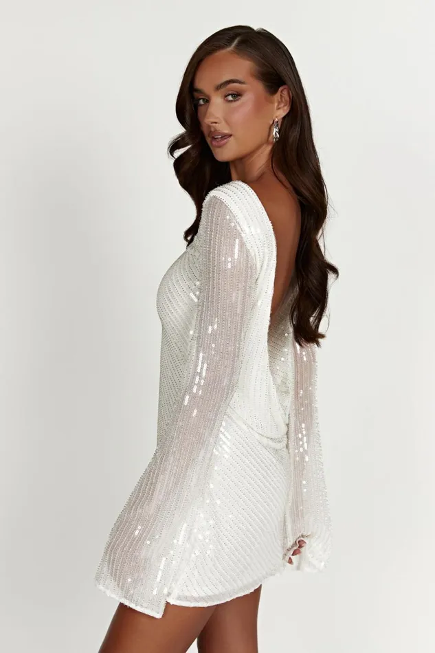 Meshki Mini Dresses Women Nala Sequin Mini Dress 8211 White White
