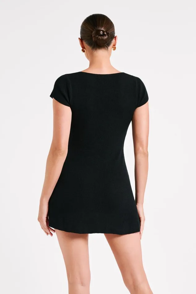 Meshki Mini Dresses Women Paula Buttoned Knit Mini Dress 8211 Black Black Meshki Mini Dresses Women Paula Buttoned Knit Mini Dress 8211 Black Black