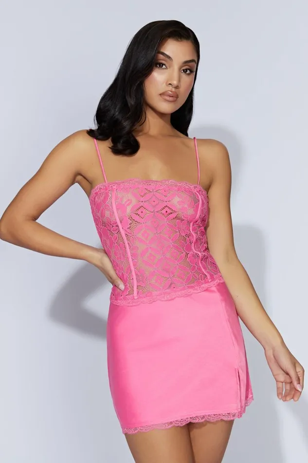 Meshki Mini Dresses Women Quincy Lace Mini Dress 8211 Bubblegum Pink Bubblegumpink Meshki Mini Dresses Women Quincy Lace Mini Dress 8211 Bubblegum Pink Bubblegumpink