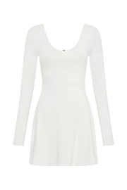 Meshki Mini Dresses Women Renee Recycled Nylon Long Sleeve Mini Dress 8211 White White