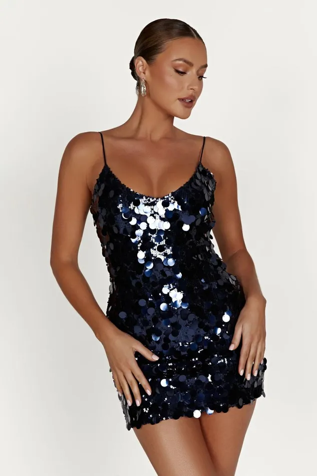 Meshki Mini Dresses Women Romilly Sequin Mini Dress 8211 Midnight Navy Midnightnavy