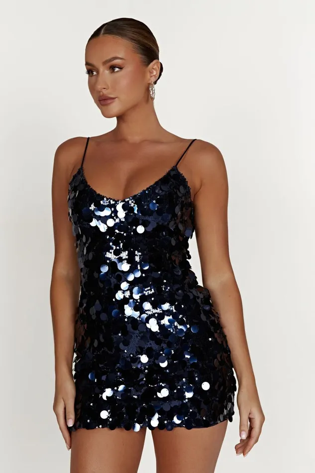 Meshki Mini Dresses Women Romilly Sequin Mini Dress 8211 Midnight Navy Midnightnavy