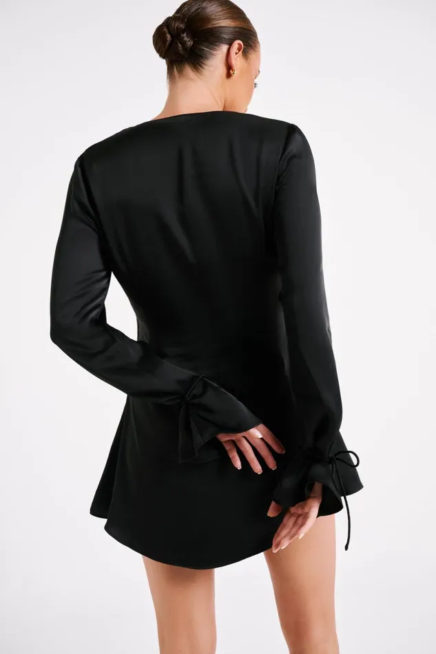 Meshki Mini Dresses Women Rosario Long Sleeve Mini Dress 8211 Black Black