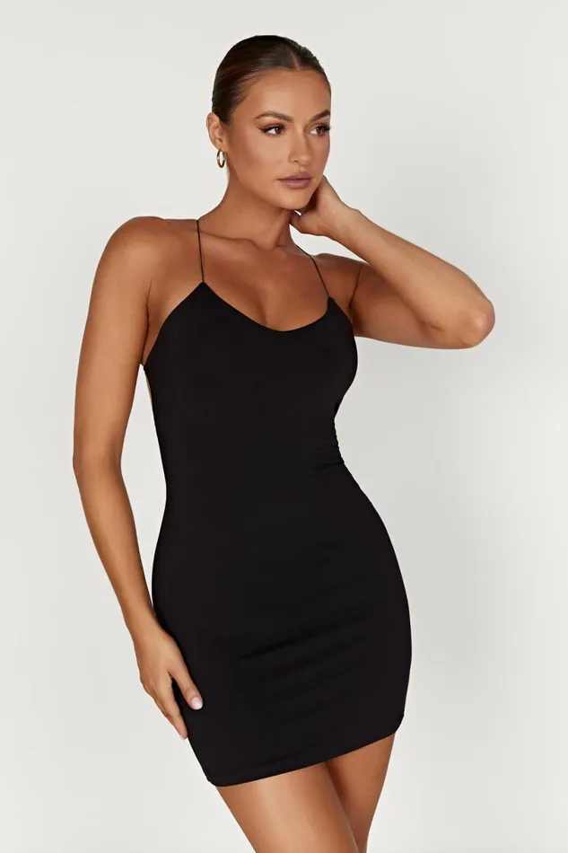Meshki Mini Dresses Women Sabine Recycled Nylon Mini Backless Dress 8211 Black Black