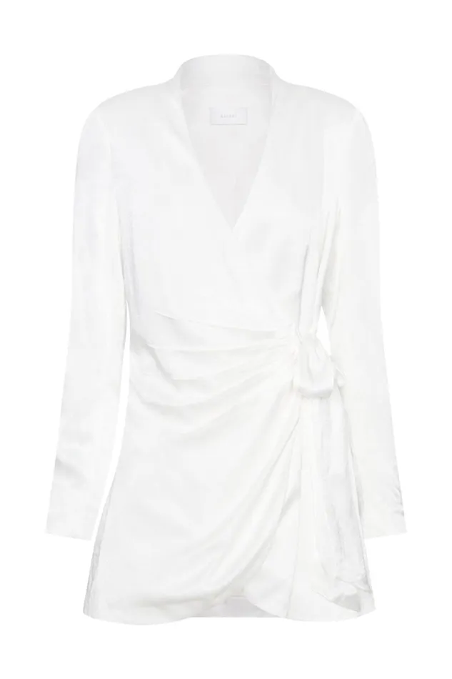 Meshki Mini Dresses Women Saira Tie Up Mini Dress 8211 White White Meshki Mini Dresses Women Saira Tie Up Mini Dress 8211 White White