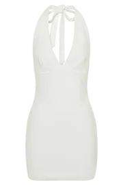 Meshki Mini Dresses Women Seina Diamante Halter Mini Dress 8211 White White