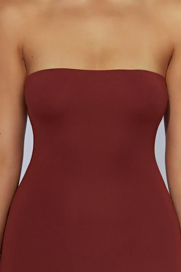 Meshki Mini Dresses Women Stella Strapless Mini Dress 8211 Cherry Chocolate Cherrychocolate