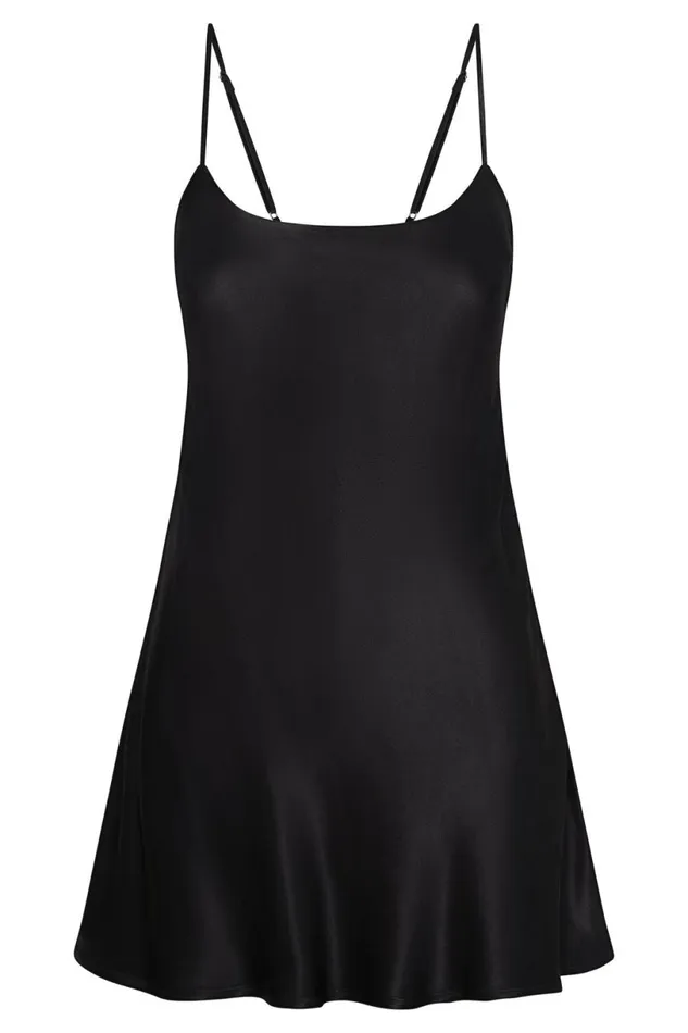 Meshki Mini Dresses Women Valentina Satin Mini Dress 8211 Black Black