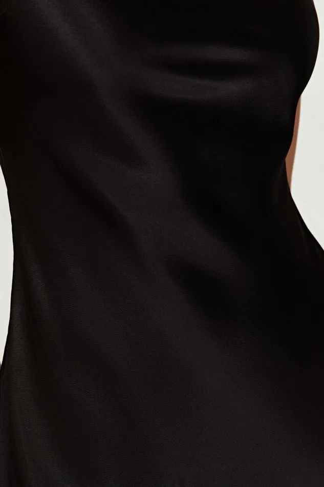 Meshki Mini Dresses Women Valentina Satin Mini Dress 8211 Black Black