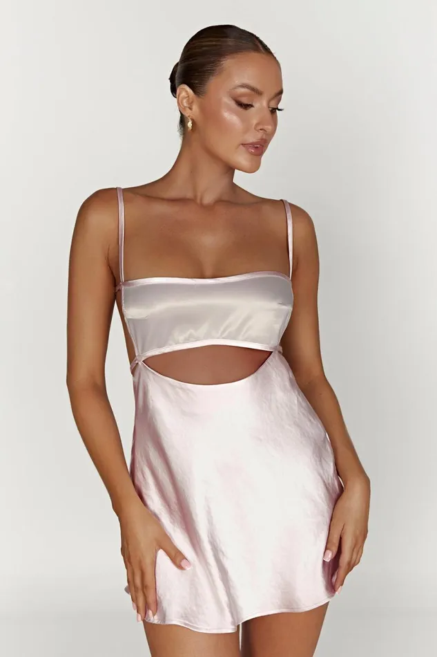 Meshki Mini Dresses Women Veda Two Tone Mini Dress 8211 Blush Pink Blushpink
