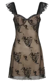 Meshki Mini Dresses Women Verona Embroidered Mesh Mini Dress 8211 Black Black
