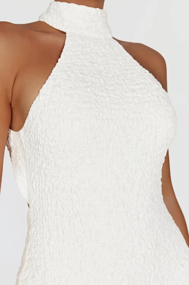 Meshki Mini Dresses Women Yuki Textured Halter Mini Dress 8211 White White