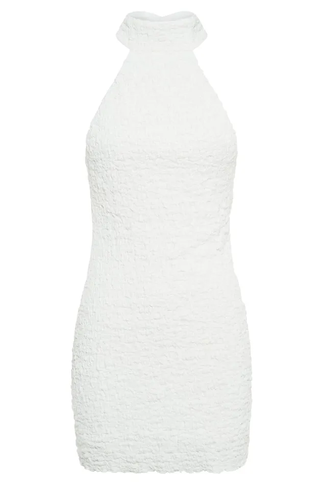 Meshki Mini Dresses Women Yuki Textured Halter Mini Dress 8211 White White