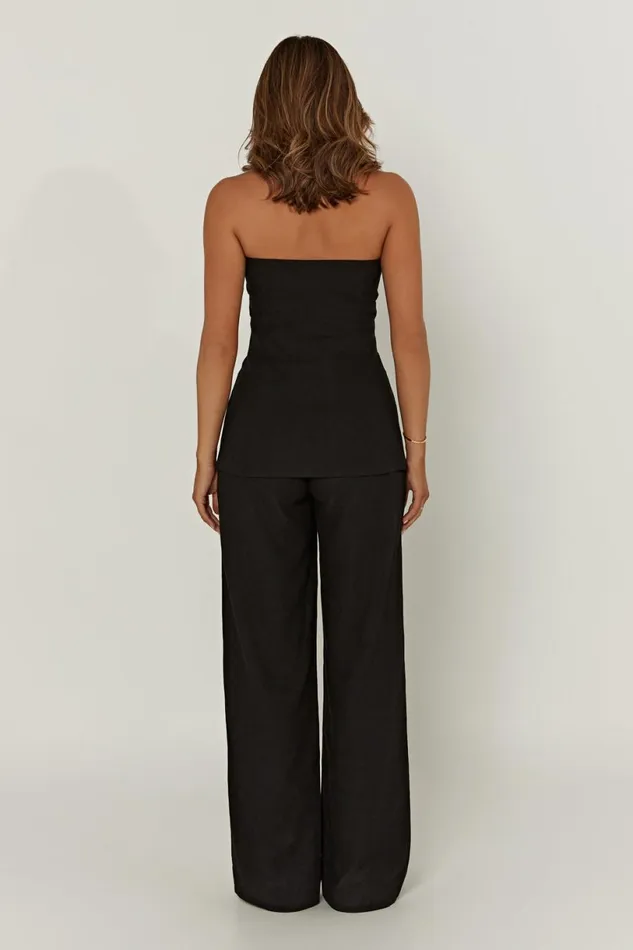 Meshki Pants Women Adina Linen Pant 8211 Black Black
