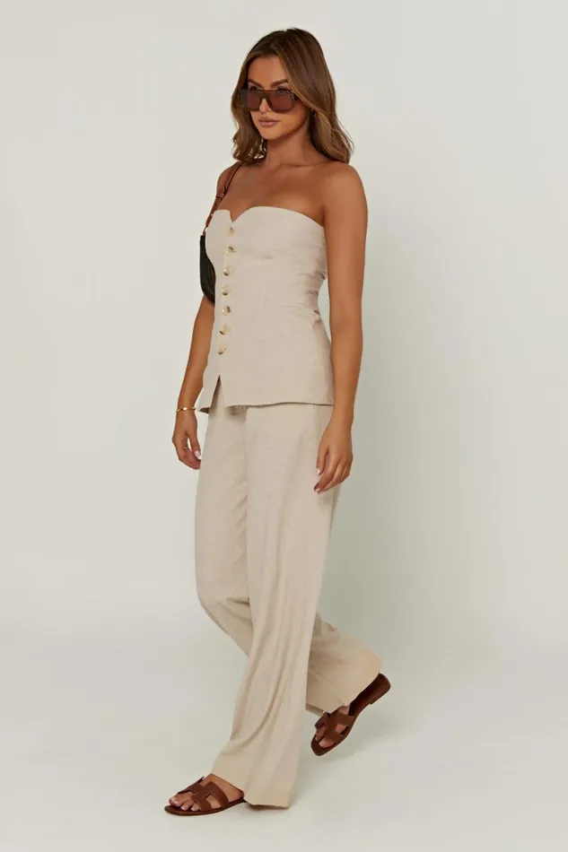Meshki Pants Women Adina Linen Pant 8211 Natural Natural
