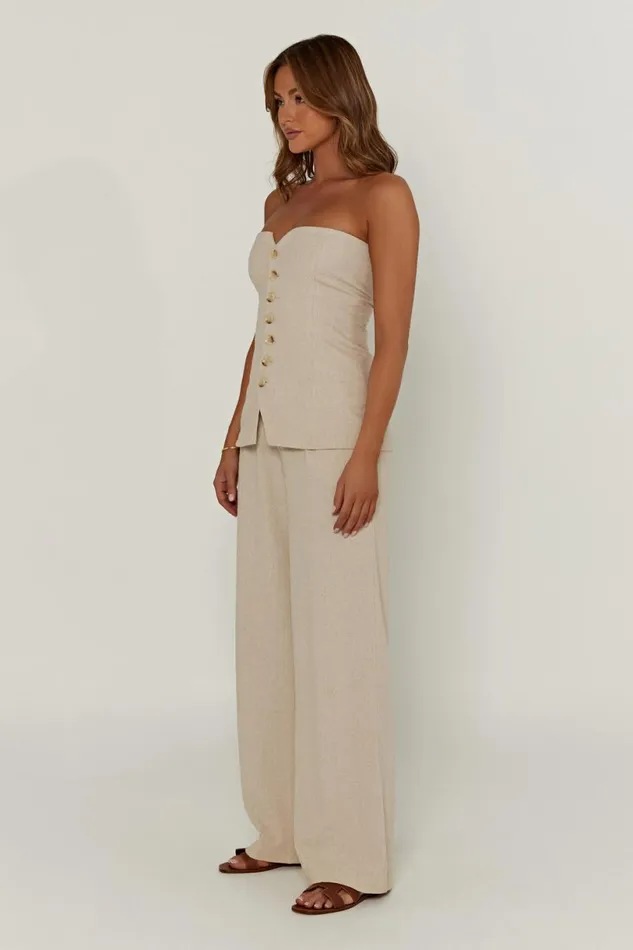 Meshki Pants Women Adina Linen Pant 8211 Natural Natural