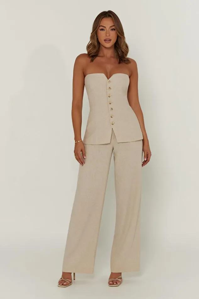 Meshki Pants Women Adina Linen Pant 8211 Natural Natural