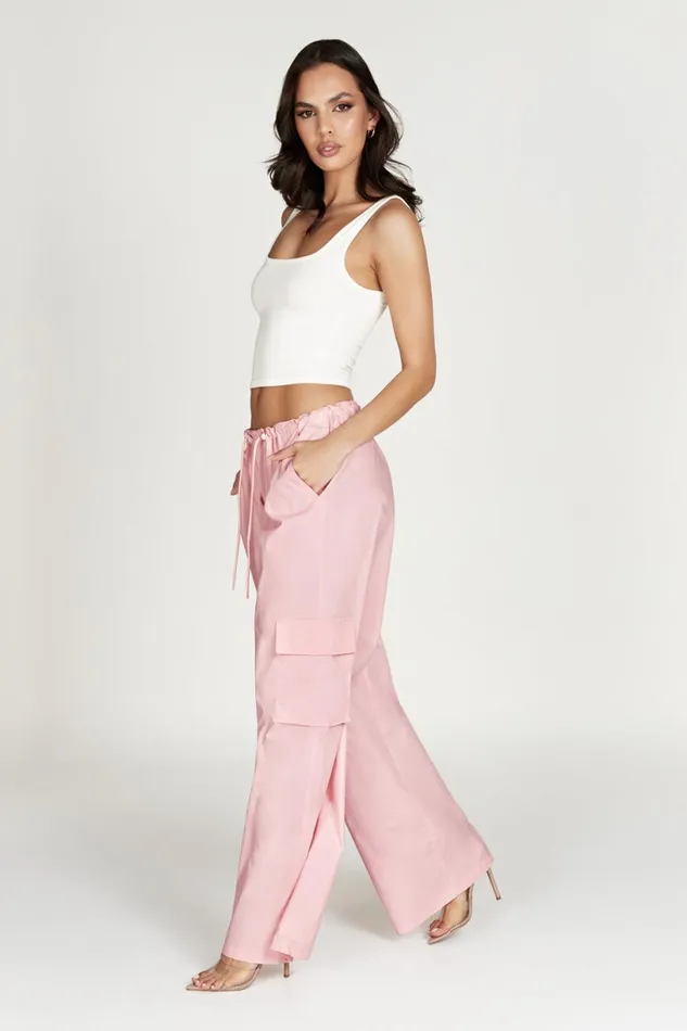 Meshki Pants Women Amara Parachute Pants 8211 Baby Pink Babypink