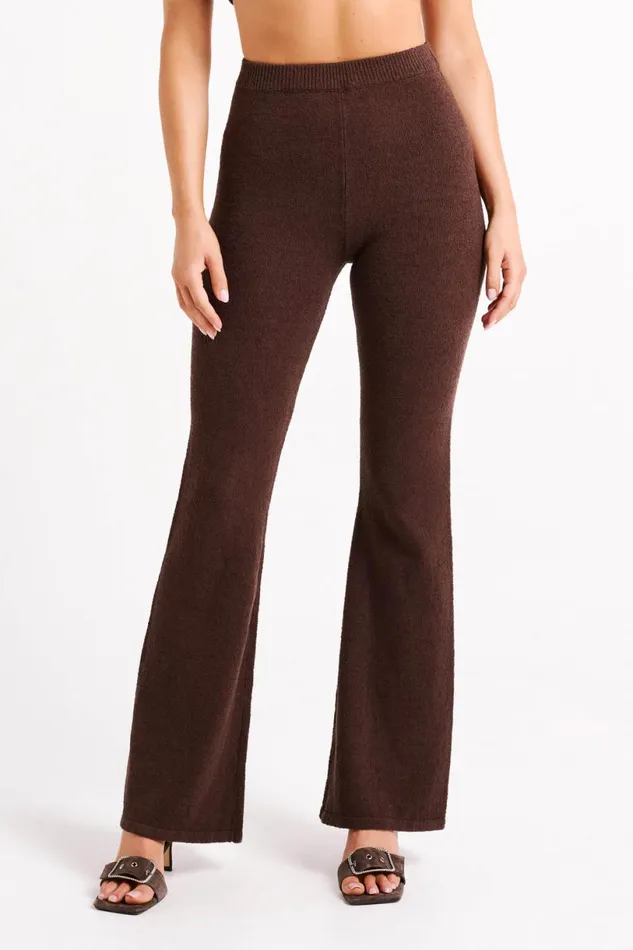 Meshki Pants Women Angelina Knit Pants 8211 Chocolate Chocolate