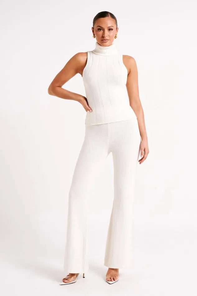 Meshki Pants Women Angelina Knit Pants 8211 Ivory Ivory