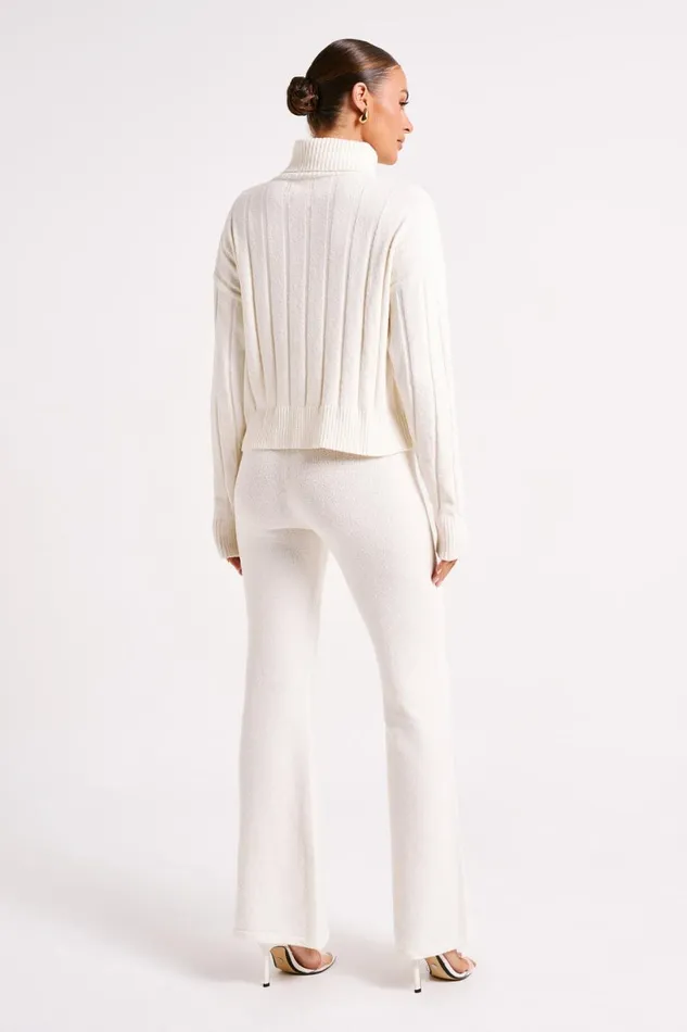 Meshki Pants Women Angelina Knit Pants 8211 Ivory Ivory
