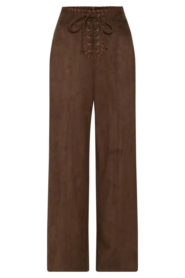 Meshki Pants Women Audrey Suede Wideleg Pants 8211 Chocolate Chocolate Meshki Pants Women Audrey Suede Wideleg Pants 8211 Chocolate Chocolate