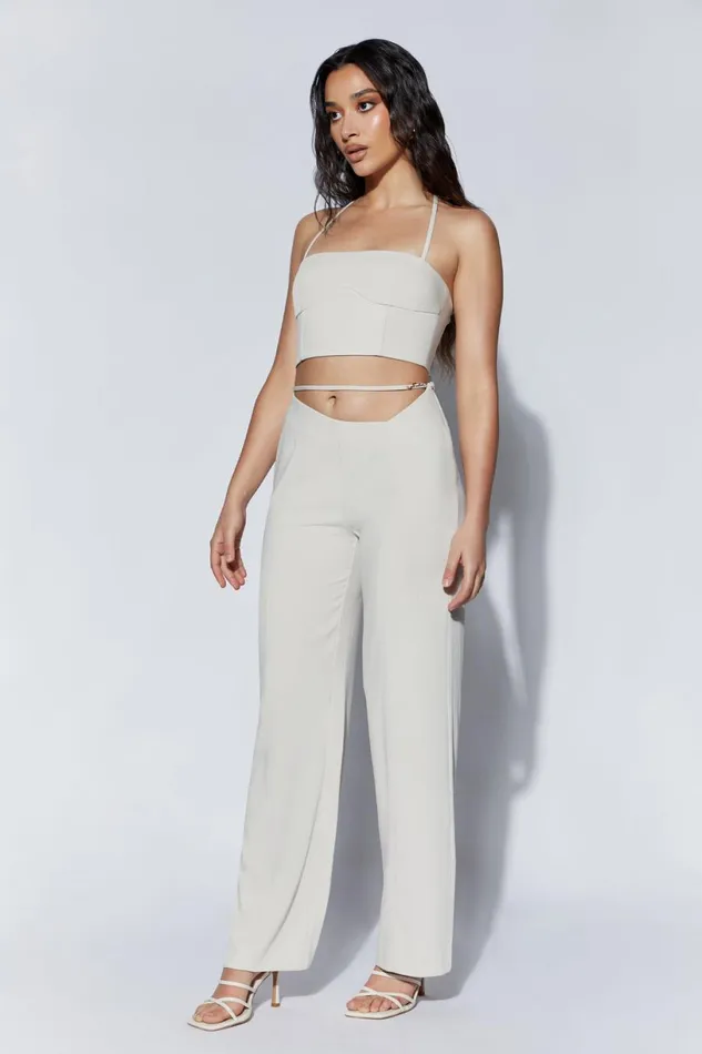 Meshki Pants Women Bahar Mid Rise Wide Leg Strap Pant 8211 Wheat Wheat Meshki Pants Women Bahar Mid Rise Wide Leg Strap Pant 8211 Wheat Wheat