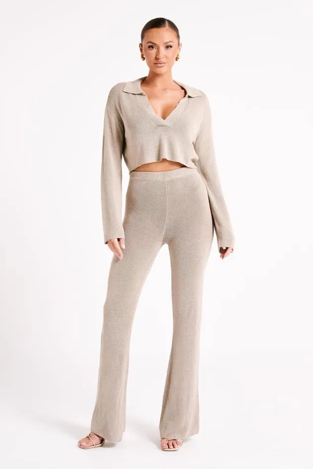 Meshki Pants Women Carlota Knit Pants 8211 Taupe Taupe