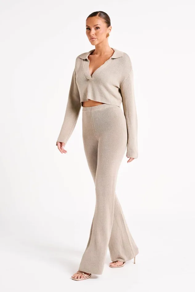 Meshki Pants Women Carlota Knit Pants 8211 Taupe Taupe