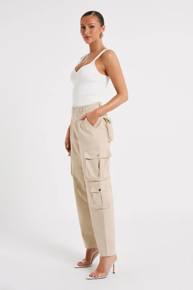 Meshki Pants Women Clea Cargo Pant 8211 Stone Stone