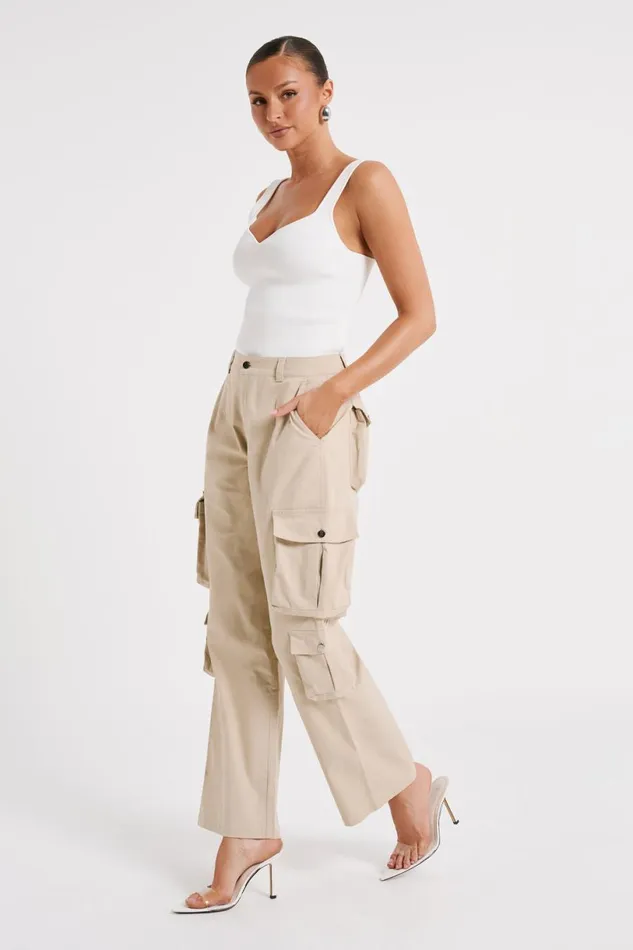 Meshki Pants Women Clea Cargo Pant 8211 Stone Stone