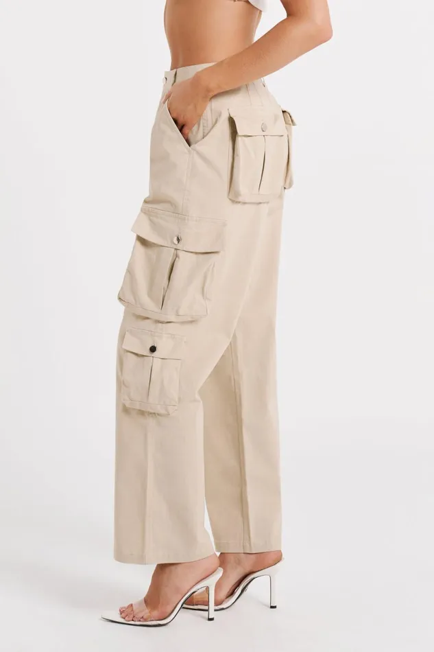 Meshki Pants Women Clea Cargo Pant 8211 Stone Stone