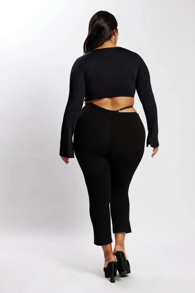 Meshki Pants Women Irene Pants With V Front Cut Out 8211 Black Black Meshki Pants Women Irene Pants With V Front Cut Out 8211 Black Black