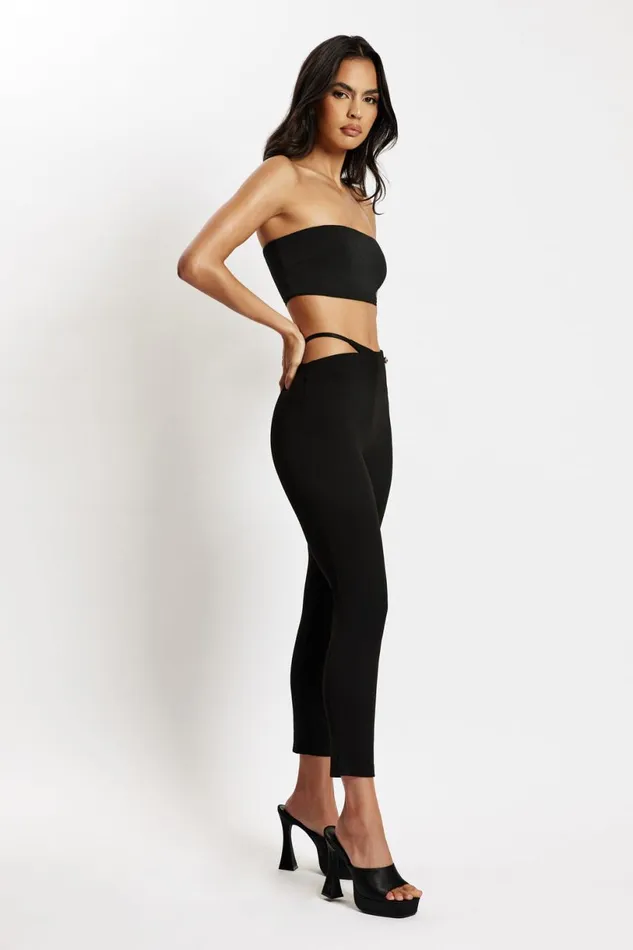 Meshki Pants Women Irene Pants With V Front Cut Out 8211 Black Black Meshki Pants Women Irene Pants With V Front Cut Out 8211 Black Black