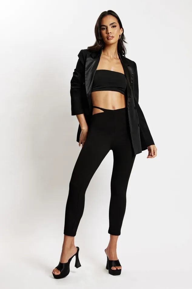 Meshki Pants Women Irene Pants With V Front Cut Out 8211 Black Black Meshki Pants Women Irene Pants With V Front Cut Out 8211 Black Black