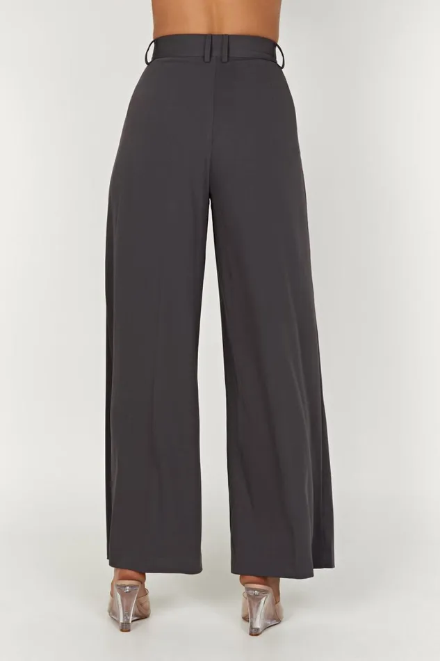 Meshki Pants Women Jemima Straight Leg Pants 8211 Charcoal Charcoal