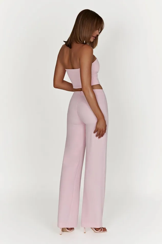 Meshki Pants Women Laurie Low Rise Suiting Pant 8211 Blush Pink Blushpink