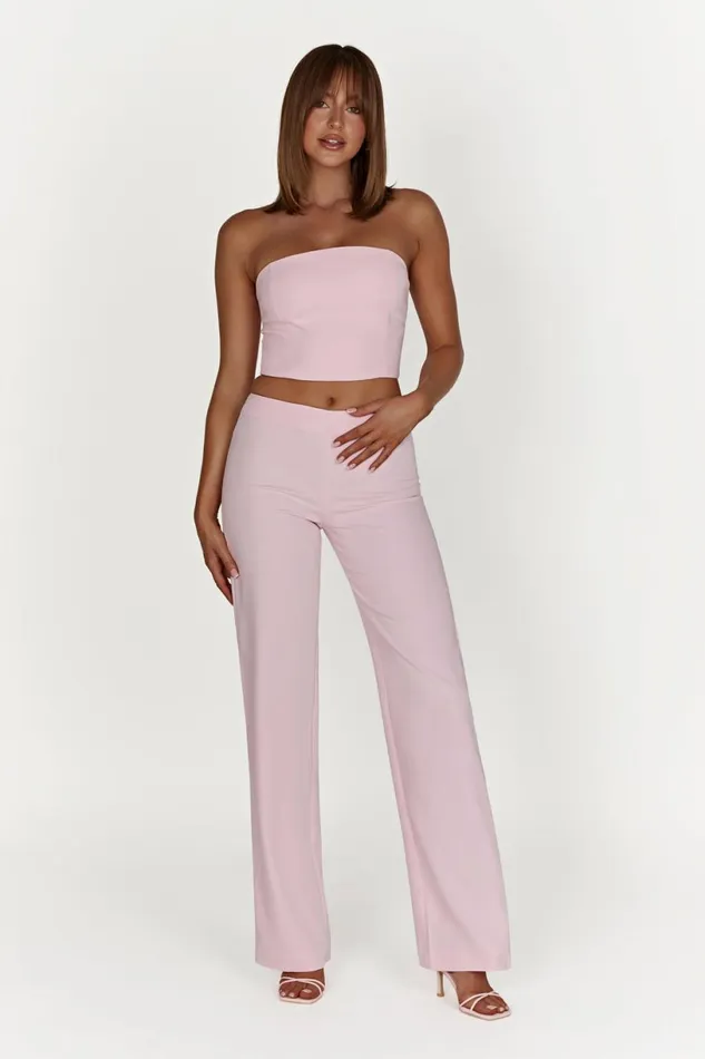 Meshki Pants Women Laurie Low Rise Suiting Pant 8211 Blush Pink Blushpink