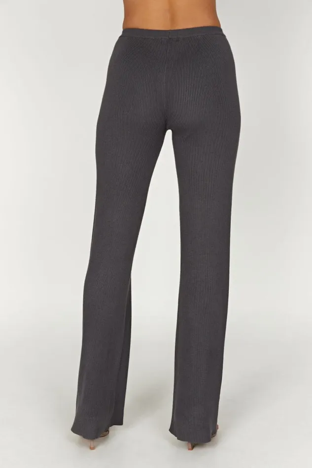 Meshki Pants Women Linnie Straight Leg Knit Pant 8211 Charcoal Charcoal