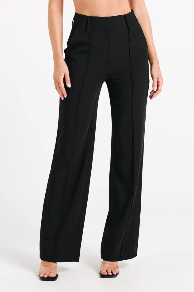 Meshki Pants Women Lisa High Waist Suiting Trousers 8211 Black Black